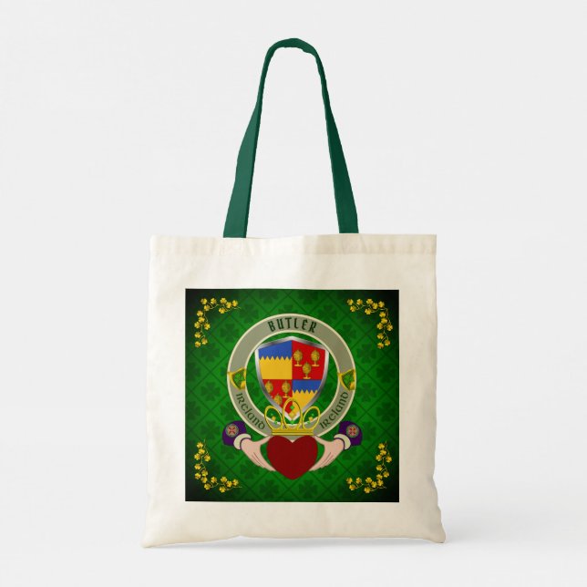 Butler Irish Shield & Claddagh Personlig Tygkasse (Baksida)