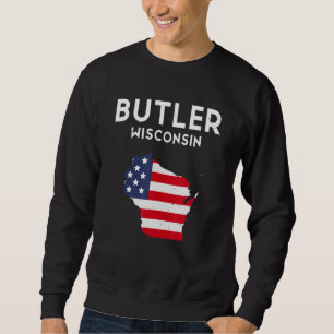 Butler Wisconsin USA State America Travel Wisconsi Lång Ärmad Tröja