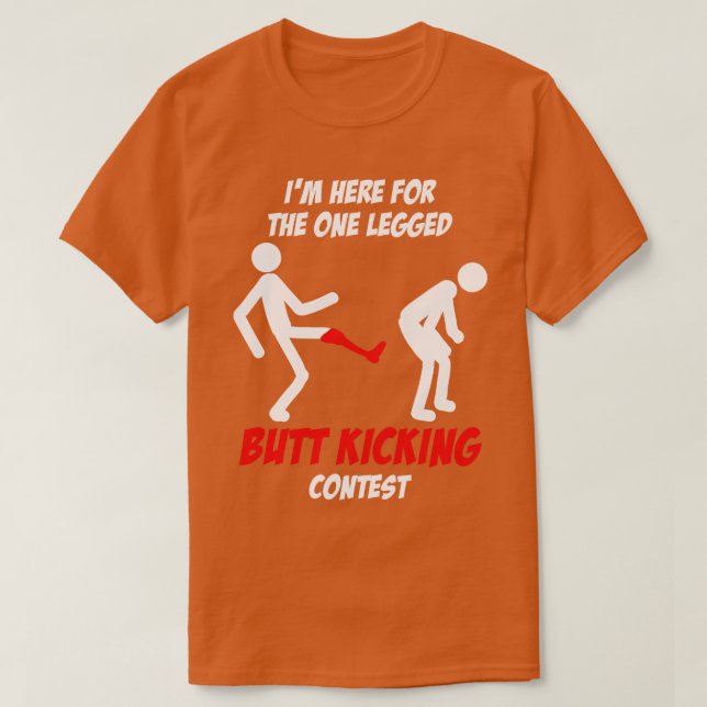 Butt Kicking Tävling Leg Amputee T Shirt (Design framsida)