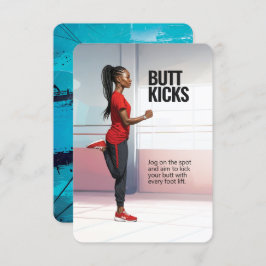 Butt Kicks Fitness Card med blå backning Spara Datumet