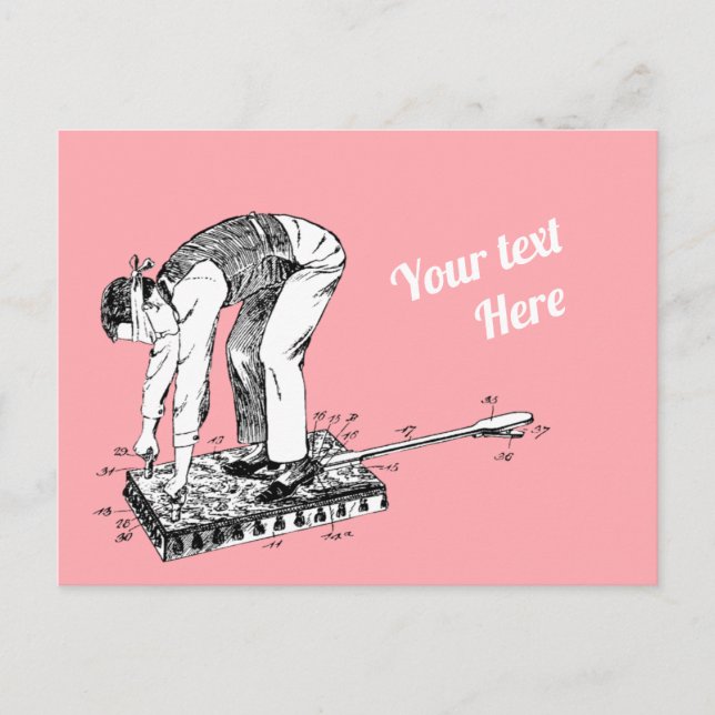 Butt Spankning Maskin Patent Postcard Vykort (Framsida)