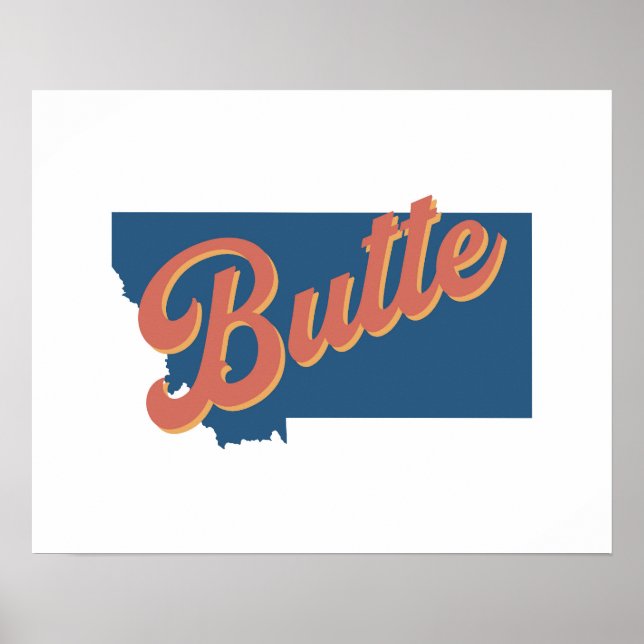 Butte, Montana delstatstryck Poster (Framsidan)