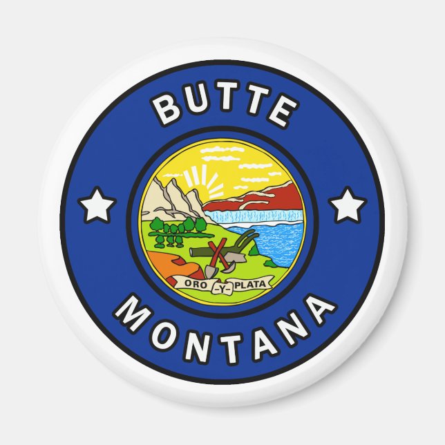 Butte Montana Magnet (Framsidan)