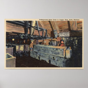 Butte Montana - motorisk tunnelbana Poster