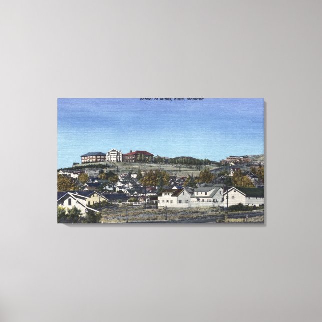 Butte, Montana - School of Mines View of Canvastryck (Framsida)