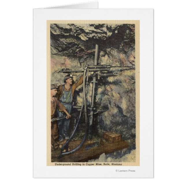 Butte, Montana - Underjordborrning i koppar Hälsningskort (Framsidan)