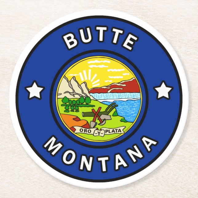 Butte Montana Underlägg Papper Rund (Framsidan)