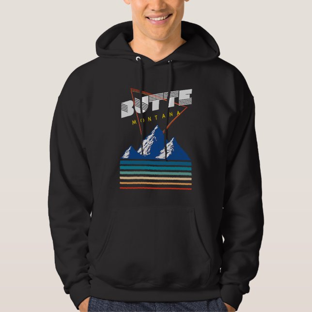 Butte Montana  USA Ski Resort  BACK PRINT  2 Hoodie (Framsida)