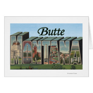 Butte MontanaLarge brev ScenesButte, MT Hälsningskort