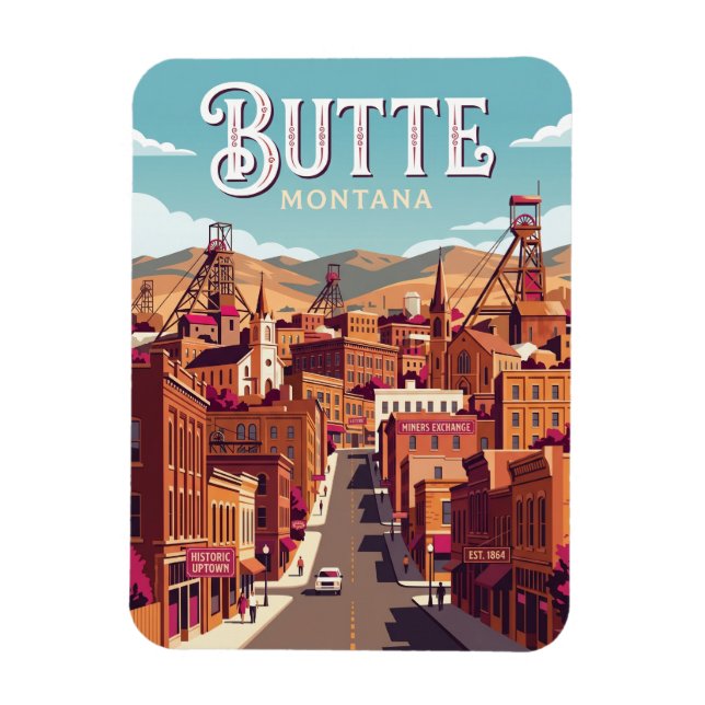 Butte USA Magnet (Vertikal)