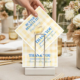 Butter Believe It Yellow Gingham Boy Baby Shower Pappersservett