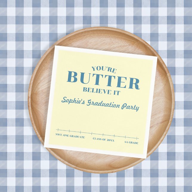 Butter Believe It Yellow Grade AA 2026 Graduation Pappersservett (Butter Believe It Yellow Grade AA 2026 Graduation Napkins)
