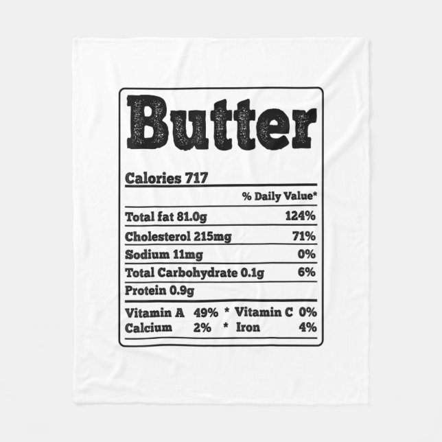 Butter Facts Ingredients Funny Foodies Thanksgivna Fleecefilt (Framsidan)