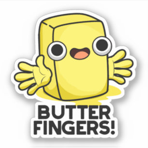 Butter Finger Funny Butter Food Pun Klistermärken