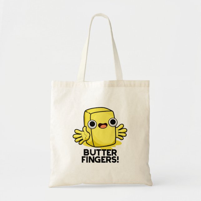 Butter Finger Funny Butter Food Pun Tygkasse (Framsidan)