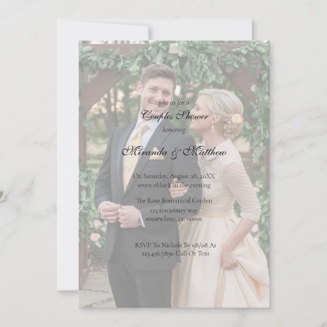 Butter-Gul ros Bouquet Par Shower Inbjudningar (Framsida)