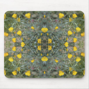 Butter Gult California Poppy Mönster Mouse Pad Musmatta