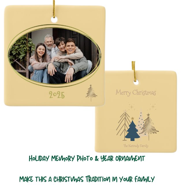 Butter Gult Grönt Rosa & Guld Julgranar Julgransprydnad Keramik (Skapare uppladdad)