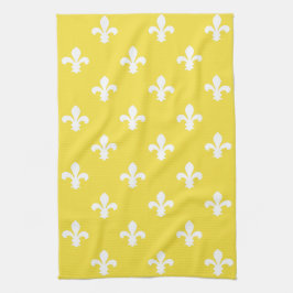 Butter Gult Southern Cottage Fleur de Lys Kökshandduk