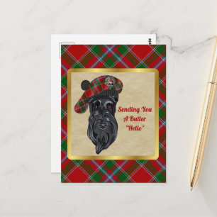 Butter Klan Badge & Tartan Postcard Vykort