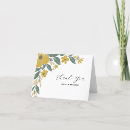 Butter Kopp Gult Modern Blommigt Bröllop Tack Kort
