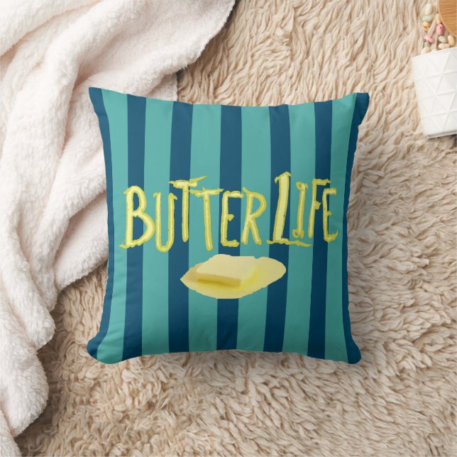 Butter Life Teal Rand BG Kudde (Filt)