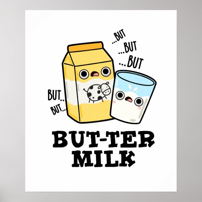 Butter Mjölk Funny Food Dairy Pun Poster (Framsidan)