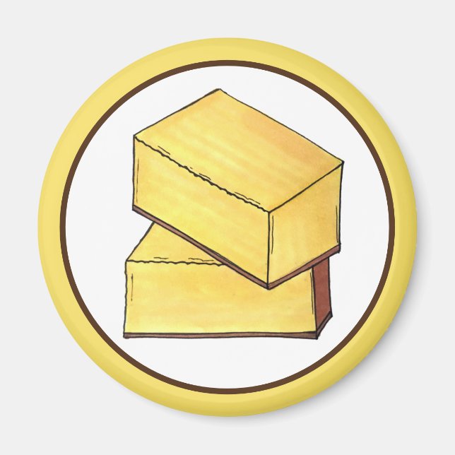 Butter Mochi Hawaii HI Hawaiian Food Dessert Magnet (Framsidan)