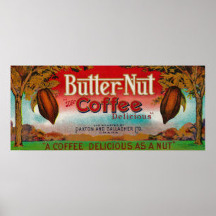 Butter Nöt Coffee LabelOmaha, NE Poster