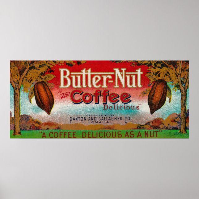 Butter Nöt Coffee LabelOmaha, NE Poster (Framsidan)