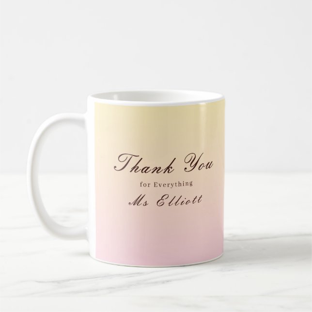 Butter Pink - Personlig tacksamhetsmugg för lärare Kaffemugg (Vänster)