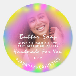 Butter Soap Cosmetics Photo Rosa Holograph Girly Runt Klistermärke