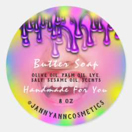 Butter Soap Cosmetics Shock rosa Holograph Smile Runt Klistermärke