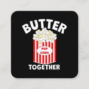 BUTTER Tillsammans Film Popcorn Fyrkantigt Visitkort