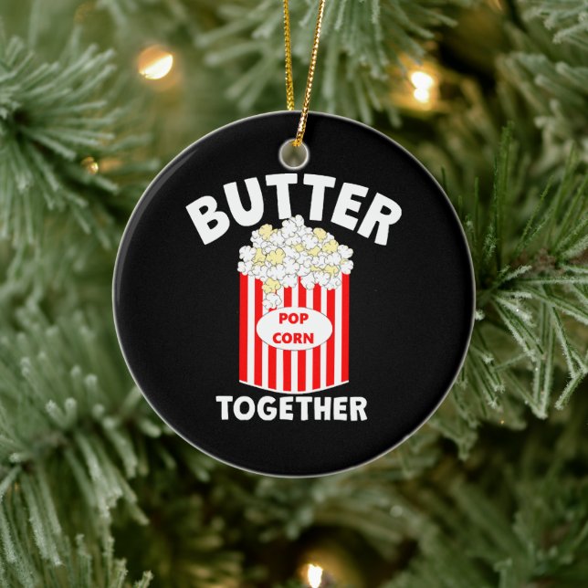 BUTTER Tillsammans Film Popcorn Julgransprydnad Keramik (Träd)