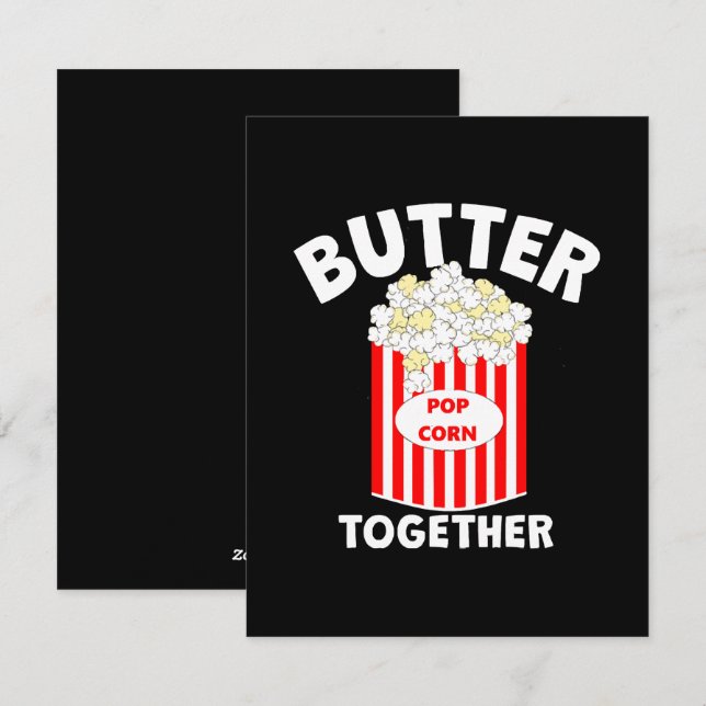 BUTTER Tillsammans Film Popcorn Julkort (Fram/baksida)