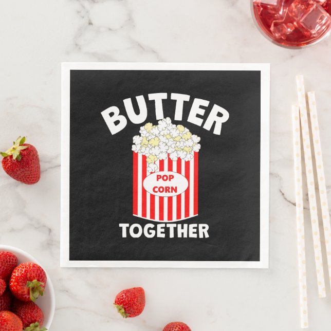 BUTTER Tillsammans Film Popcorn Pappersservett (Insitu)