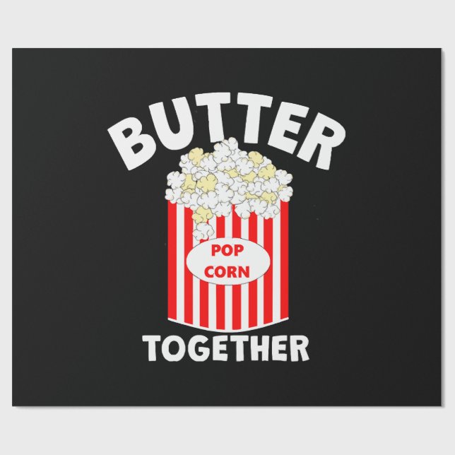 BUTTER Tillsammans Film Popcorn Presentpapper (Platt)