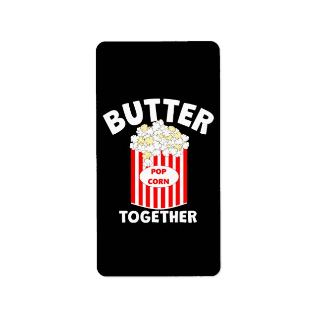 BUTTER Together Movie Popcorn Adressetikett (Framsidan)