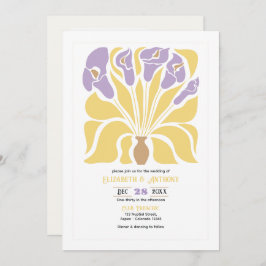 Butter & Wisteria Abstract Floral Boho Wedding Inbjudningar