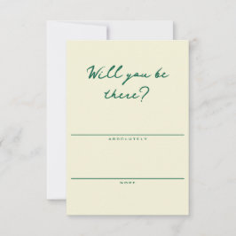 Butter Yellow and Green Simple RSVP Card OSA Kort