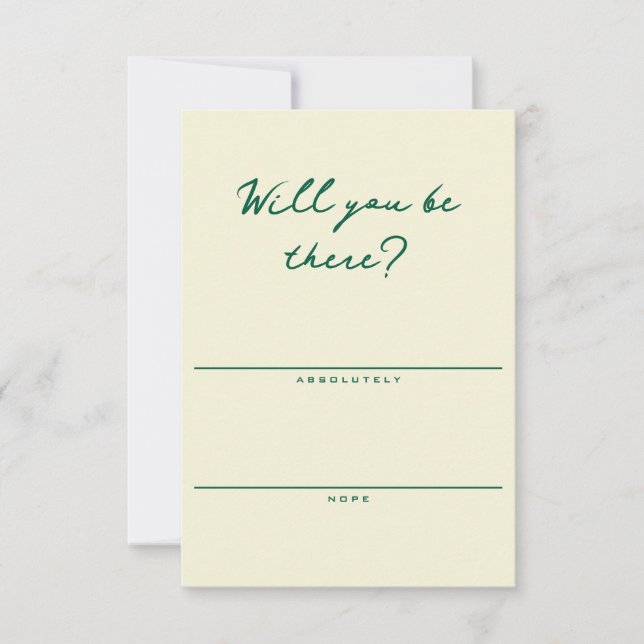 Butter Yellow and Green Simple RSVP Card OSA Kort (Framsida)