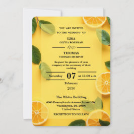 Butter Yellow Citrus Wedding Invitation Inbjudningar
