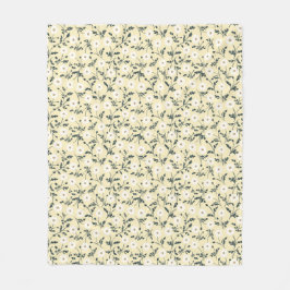 Butter Yellow Cream Modern Farmhouse Daisy Pattern Fleecefilt