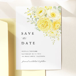 Butter Yellow Ivory Floral Wedding Spara Datumet