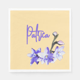 Butter Yellow & Lilac SunOrchid Birthday Pappersservett