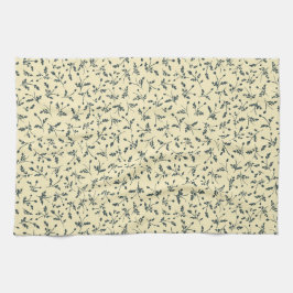 Butter Yellow Modern Farmhouse Daisy Buds Pattern Kökshandduk