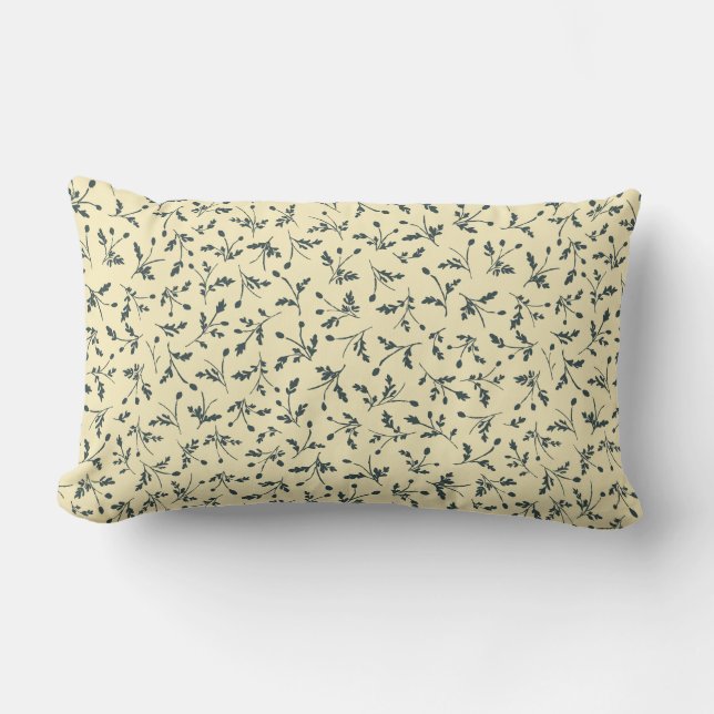 Butter Yellow Modern Farmhouse Daisy Buds Pattern Lumbarkudde (Framsida)