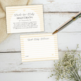 Butter Yellow Plaid Baby Shower Book Request Tilläggskort