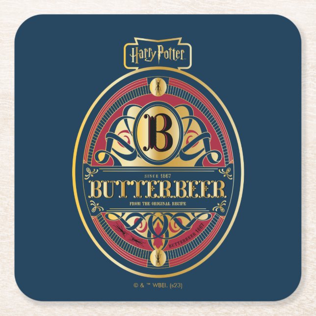 BUTTERBEER™-Lodräts Logotyp Underlägg Papper Kvadrat (Framsidan)